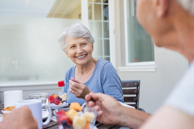 couple enjoying their senior living community