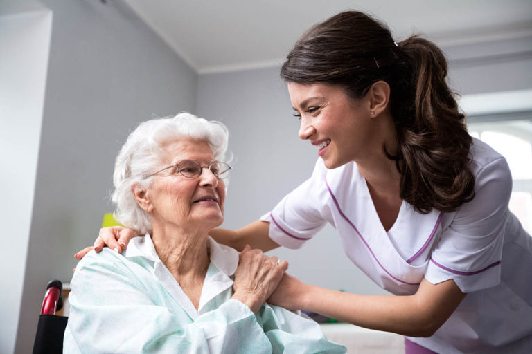 woman receiving memory care