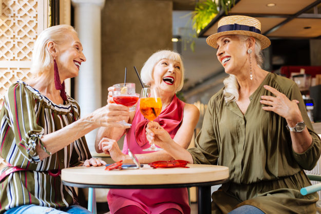 group enjoying their time at a senior living community