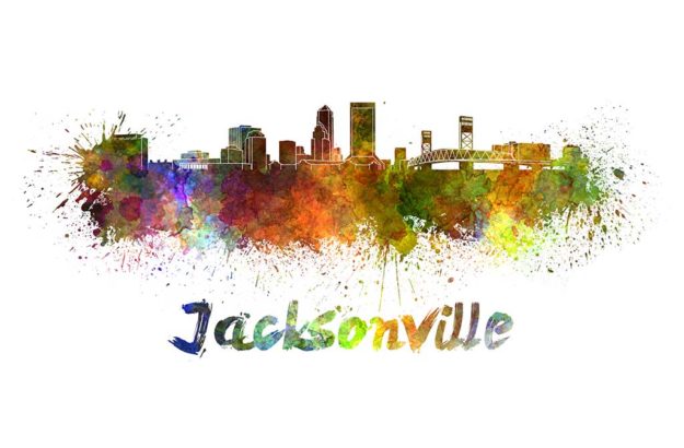Jacksonville skyline in watercolor Jacksonville skyline in watercolor