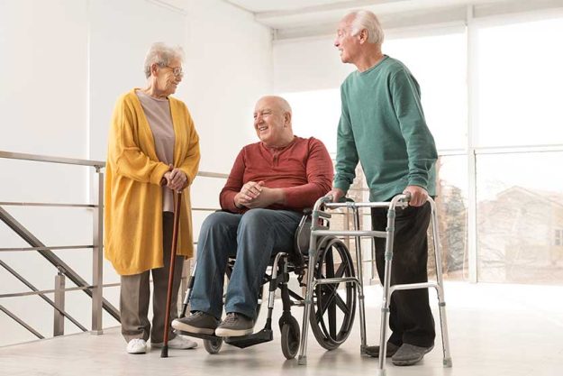 Group of happy senior people in hospital Group of happy senior people in hospital