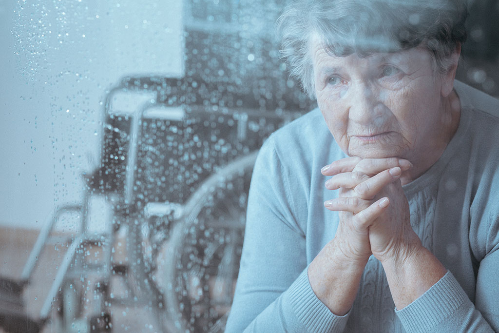 Disabled grandmother praying at home Disabled grandmother praying at home
