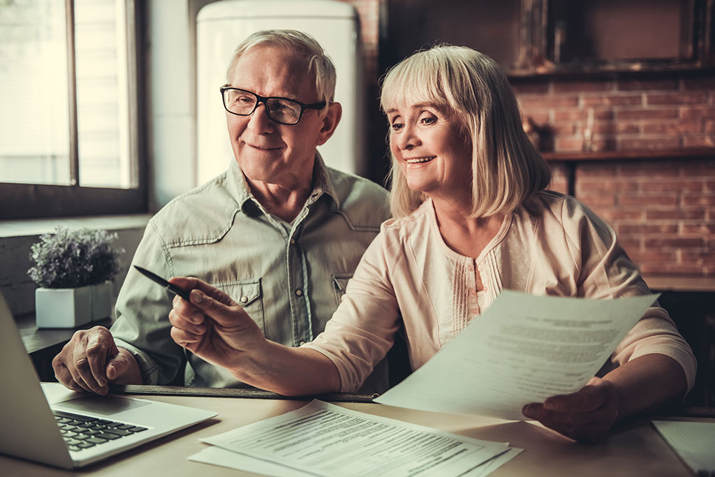 Senior couple in kitchen
