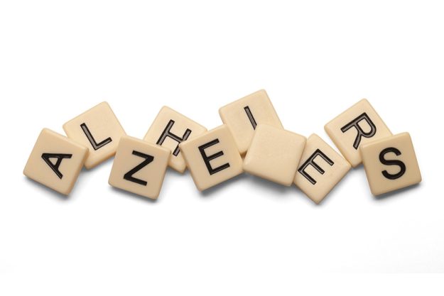 Alzheimers spelled out with lettered tiles