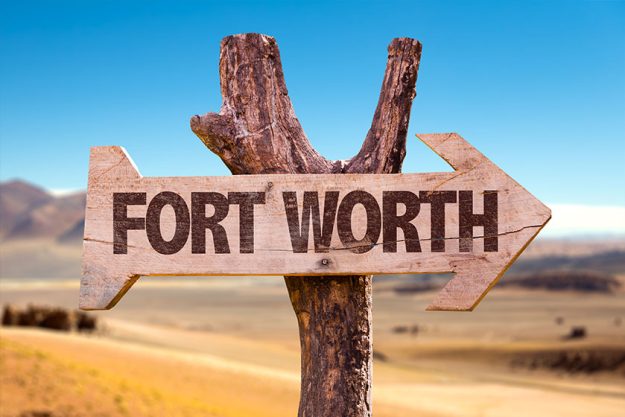 Fort Worth directional arrow in a desert Fort Worth directional arrow in a desert