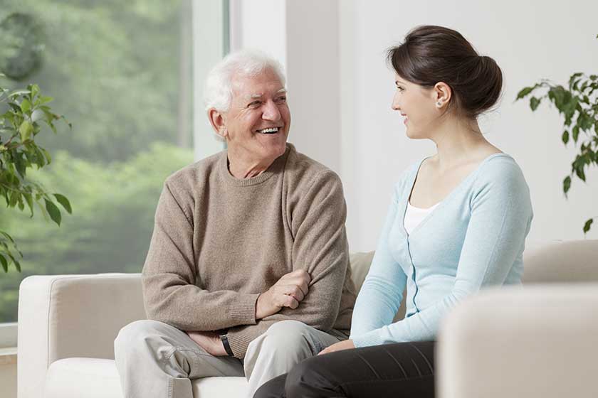 Old man and young woman