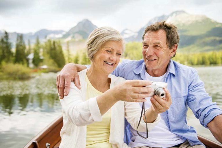 Senior couple on boat Senior couple on boat