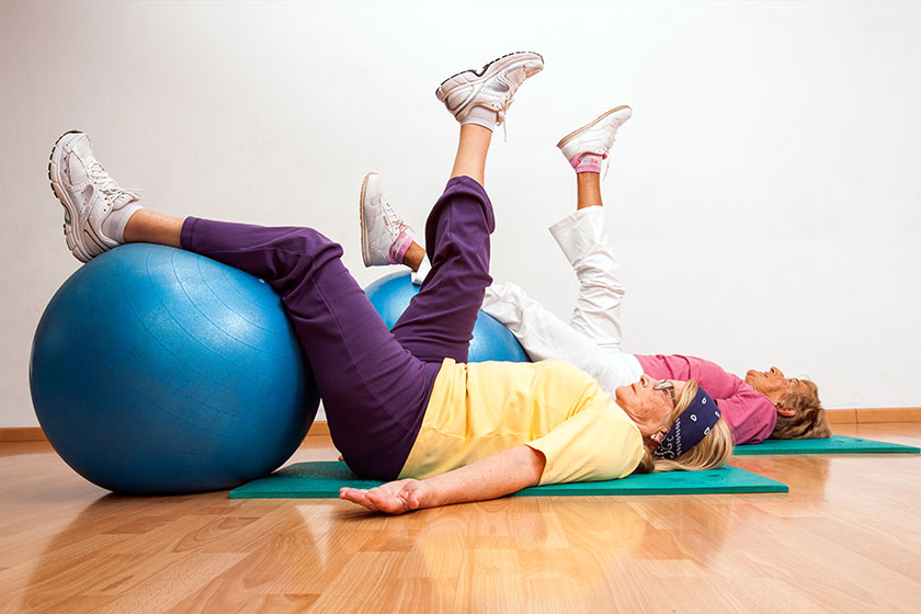 Fun partner ball workout for older adults and seniors