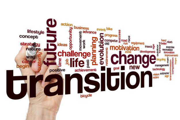 Transition word cloud concept
