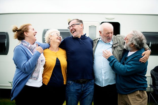 Cheerful seniors having a good time