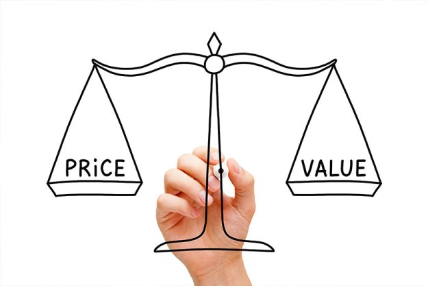 Price Value Balance Scale Concept Price Value Balance Scale Concept
