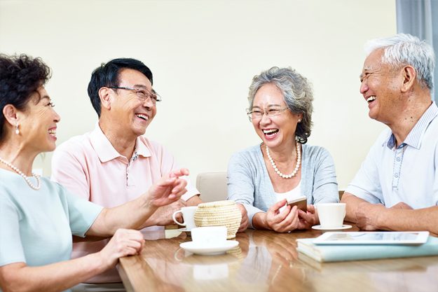 senior asian people having a good time senior asian people having a good time