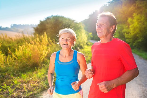Senior couple running Senior couple running
