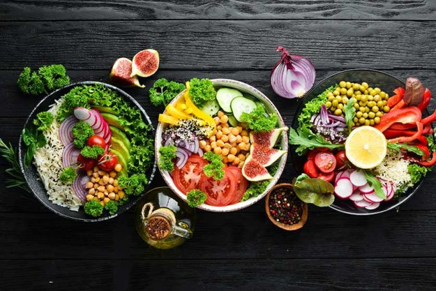 Buddha bowl. Dishes menu. Free copy space. Top view. Buddha bowl. Dishes menu. Free copy space. Top view.