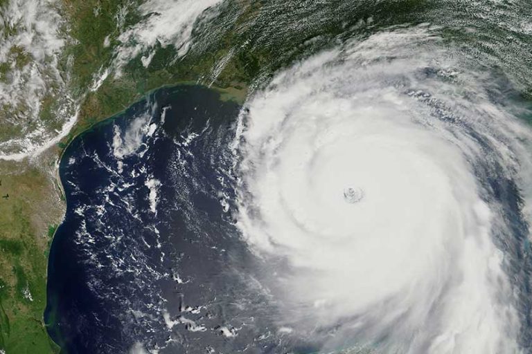 Hurricane Katrina heading towards New Orleans, Louisiana in 2005