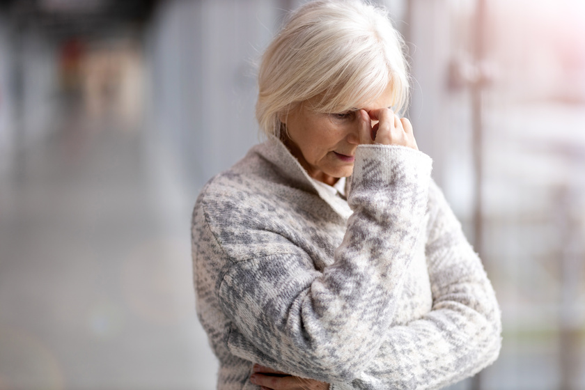 Portrait of senior woman looking depressed