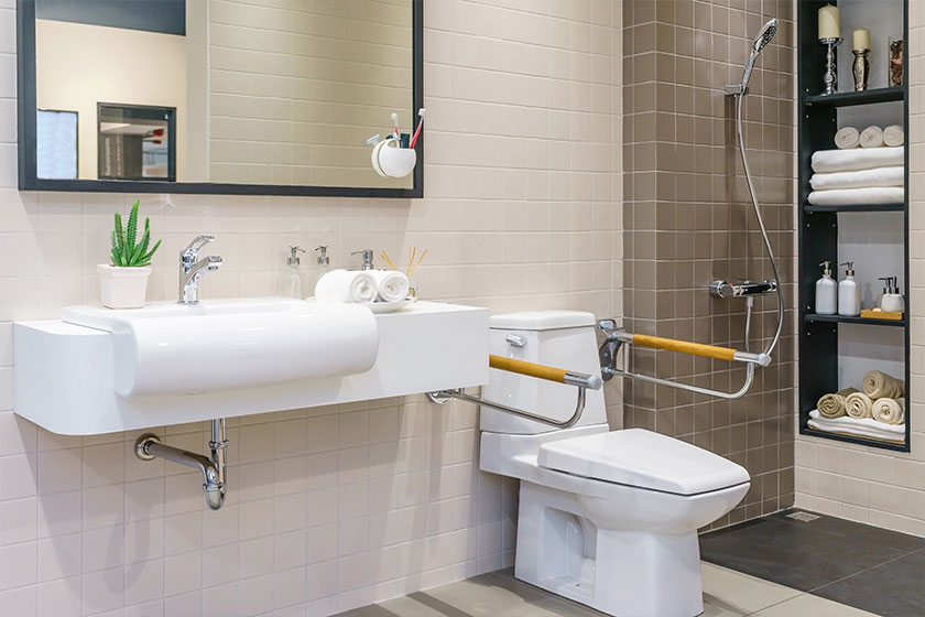 Interior of bathroom for the disabled Interior of bathroom for the disabled