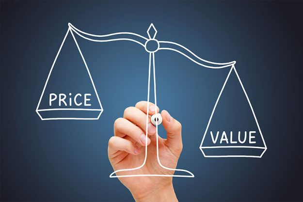 Value Price Scale Business Concept Value Price Scale Business Concept