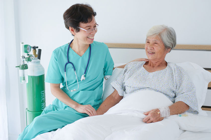 Young beautiful nurse take care about old people Young beautiful nurse take care about old people