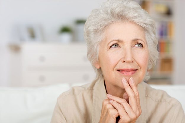 Thoughtful senior lady