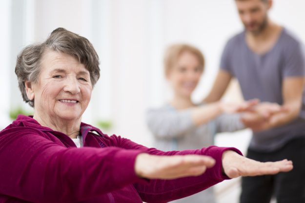 Senior grey woman exercising at hospital physiotherapy center What Is Vascular Dementia & How Memory Care In New Braunfels, TX Can Help?