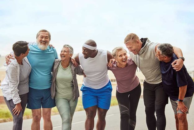 Fitness, senior group of people and smile Fitness, senior group of people and smile