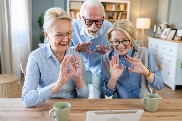 Group of people mature senior caucasian family