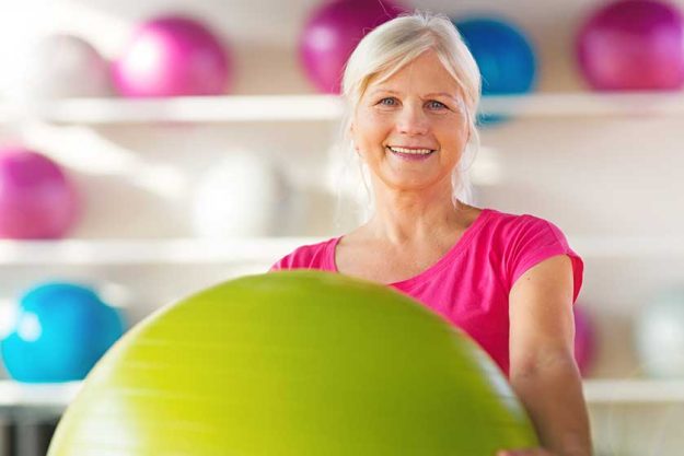 Senior woman at the gym
