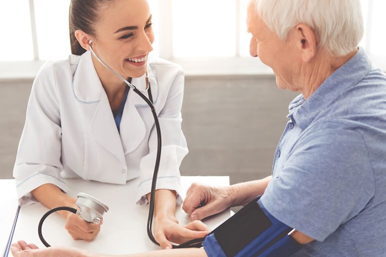 Beautiful doctor and patient