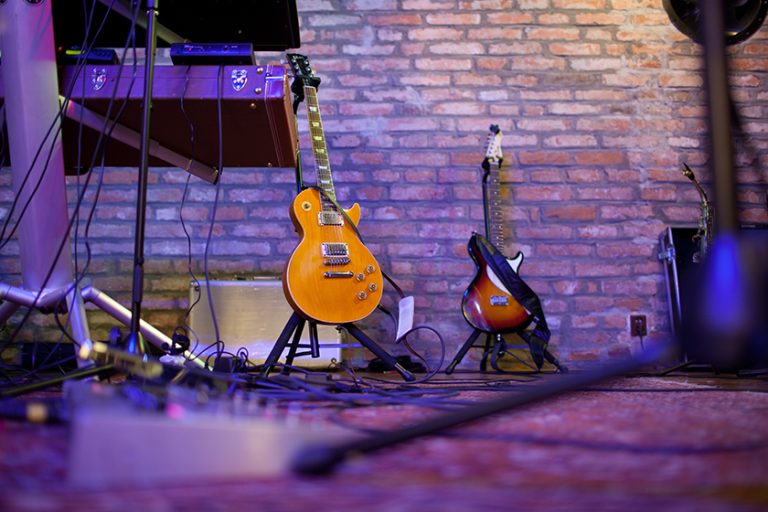 Stage in a music club