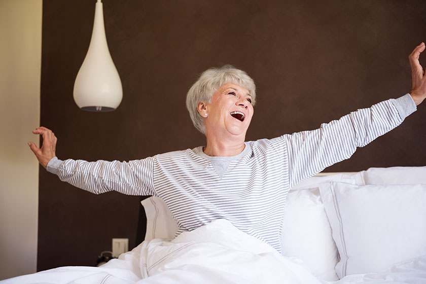 Mature woman yawning Mature woman yawning
