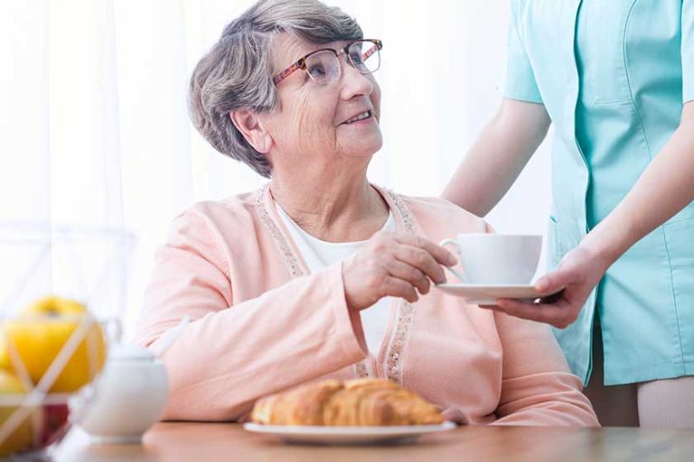 Senior woman drinking tea