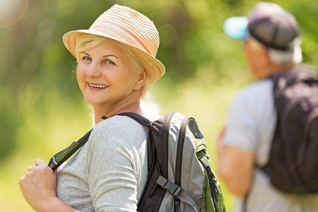 Senior couple hiking Senior couple hiking