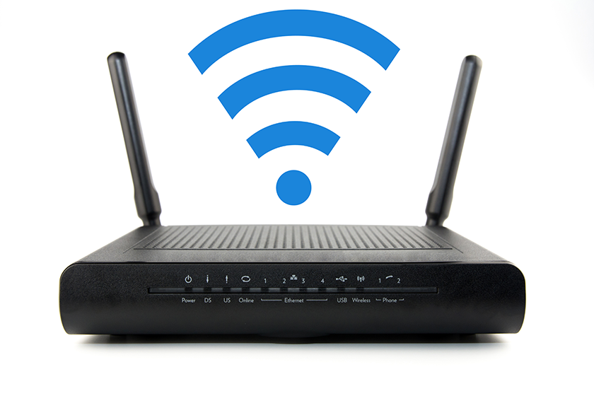 Black Wireless Router isolated