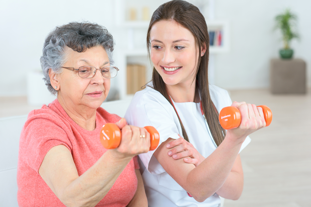 Doing small exercises and nurse