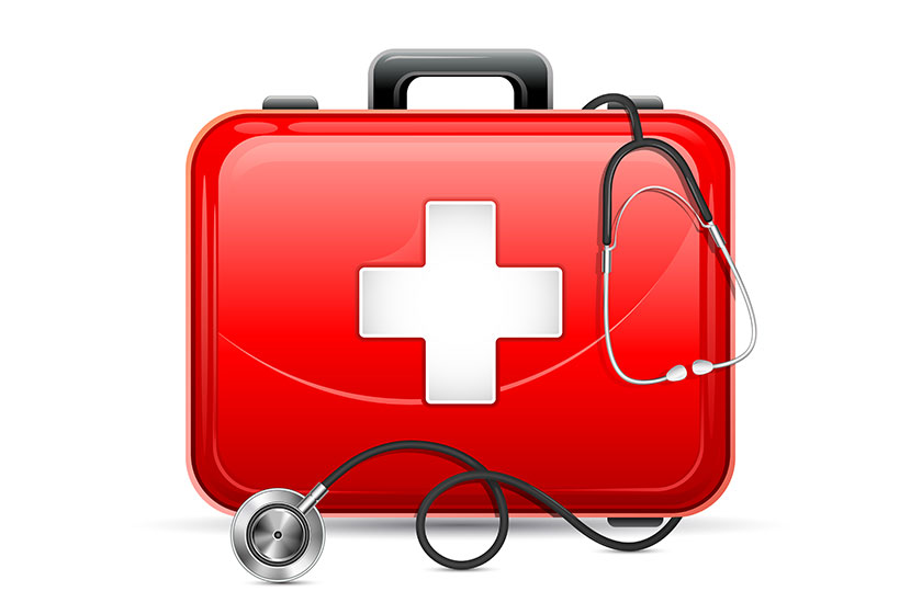 First aid box with Stethoscope