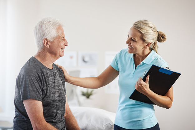 Cropped shot of a mature female physiotherapist Cropped shot of a mature female physiotherapist