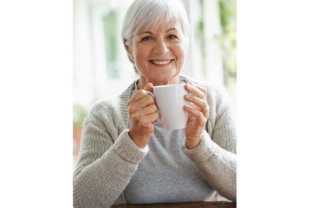 how abour cup tea grandmas house happy senior woman enjoying