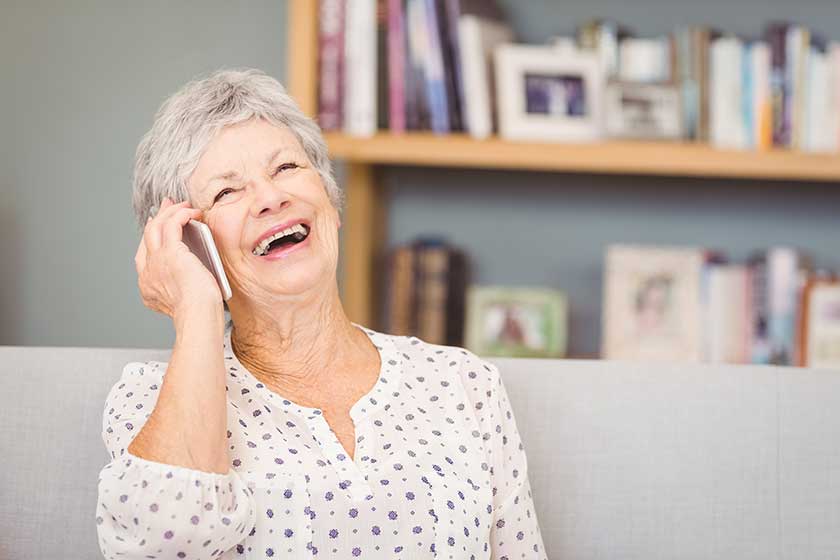 Senior woman talking on mobile phone Senior woman talking on mobile phone