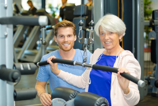 old woman doing weight lifting old woman doing weight lifting