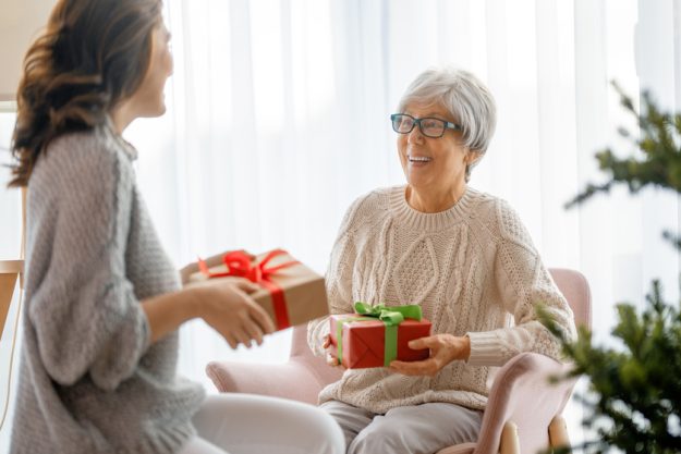 family celebrating Christmas