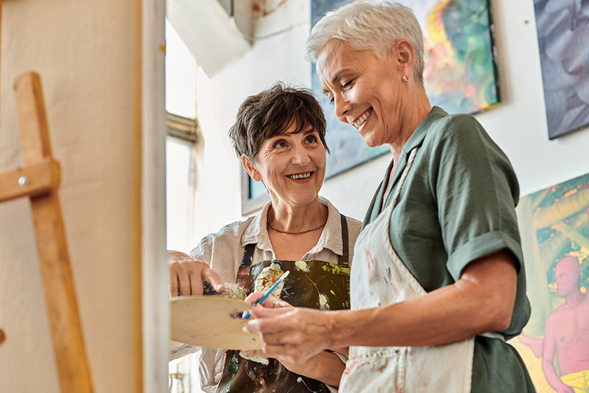 cheerful middle aged female artists cheerful middle aged female artists