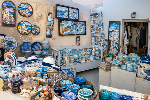 santorini greece september 2020 souvenir shop santorini greece september 2020 souvenir shop