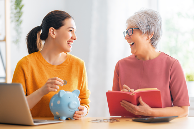 two women calculating expenses