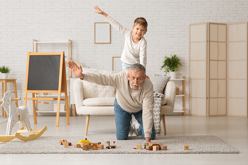 grandfather his cute little grandson having fun grandfather his cute little grandson having fun