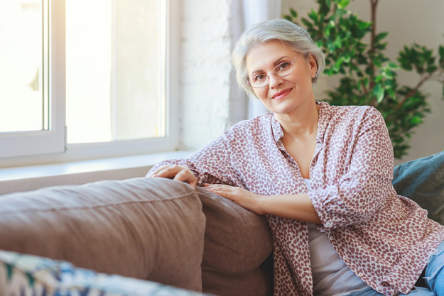 happy senior old woman smiling