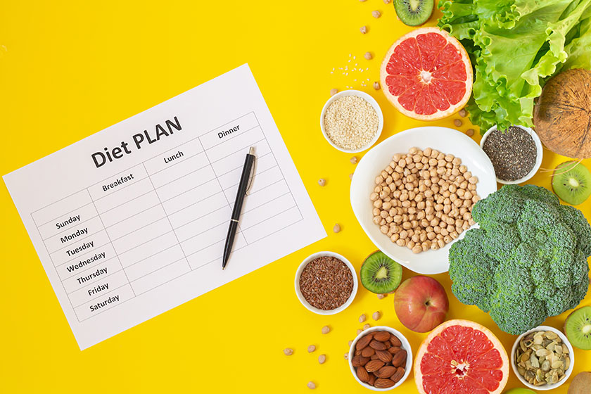 Healthy lifestyle diet concept superfoods top view