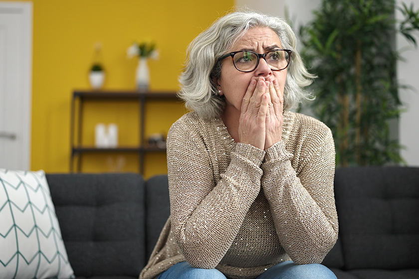 middle age woman grey hair stressed middle age woman grey hair stressed