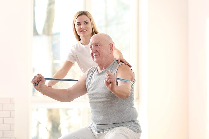 physiotherapist working elderly patient physiotherapist working elderly patient
