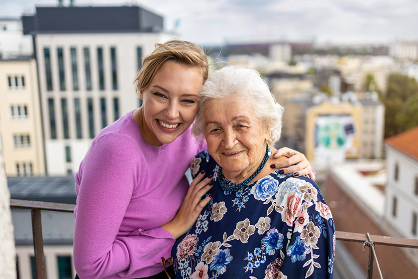 young woman spending time her elderly grandmother
